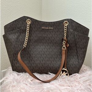 Michael Kors Jet Set Large Logo Tote Bag - Brown